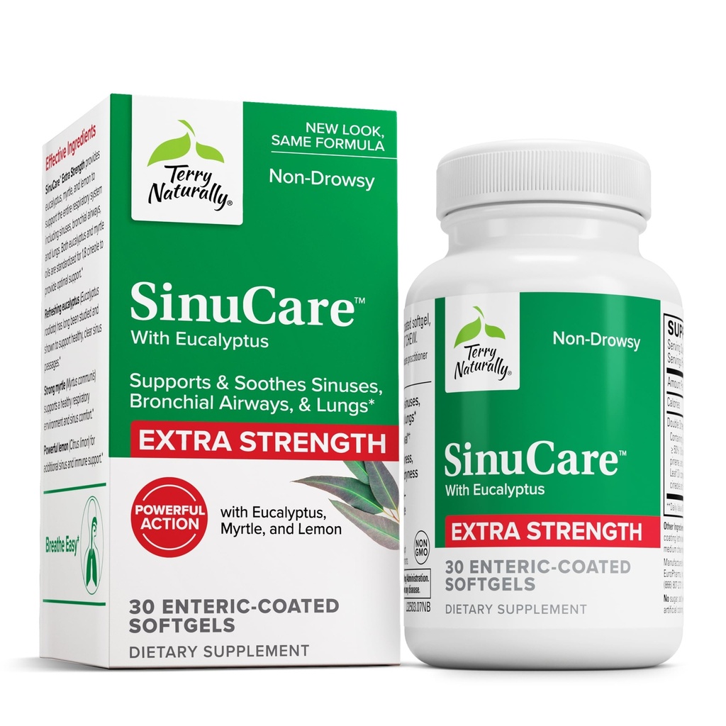Terry Naturally SinuCare Extra Strength - EucalyptusとMyrtle - Immune&Lung Healthサポート - Aid Sinus Healthへのサプリメントフォーミュラ - 30サービング
