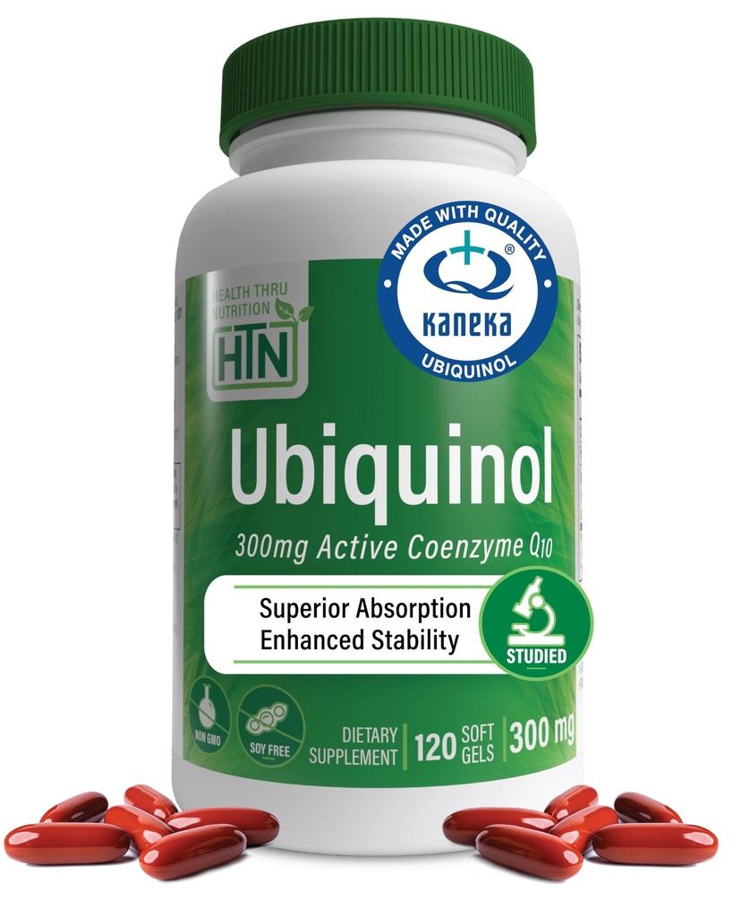カネカ QH 削減 CoQ-10 として健康 Thru 栄養 Ubiquinol 300mg 120 Softgels | 安定化 - 第 3 回パーティ テスト | 強化されたバイオアベイラビリティ | 心臓血管機能サポート | GMO なし