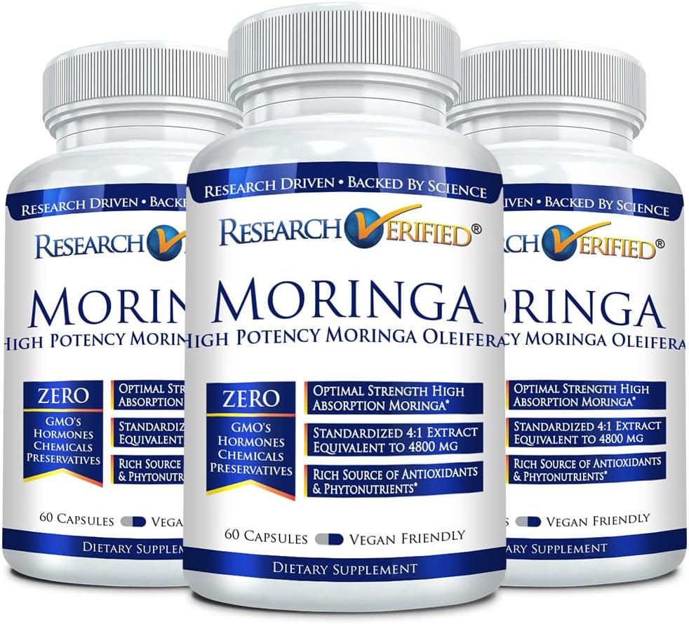 研究の検証されたMoringa Oleifera - 100%の純粋なエキス-サービングごとの1200のmg - 60の計算- 3か月の供給