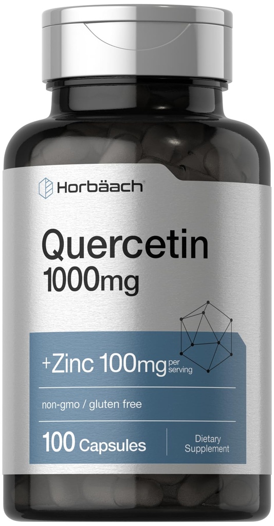ホルバハチ・ケルセチン1000mgカプセル | 100mg亜鉛で | 100Count | 非GMO、グルテンフリーサプリメント | 高効力の公式ページ