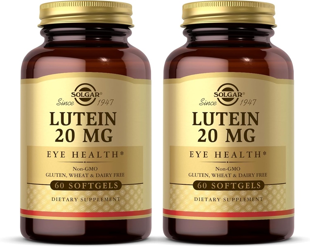 Solgar Lutein 20mg、60 Softgels(2のパック) - サポート目の健康 - 助けは青いライトをろ過します - 含んでいますFloraGLO Lutein - 非GMO、グルテンフリー、酪農場無料 - 120 総サービング