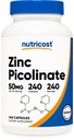 Nutricost亜鉛ピコリネート50mg、240ベジタリアンカプセル - グルテンフリーと非GMO(240キャップ)