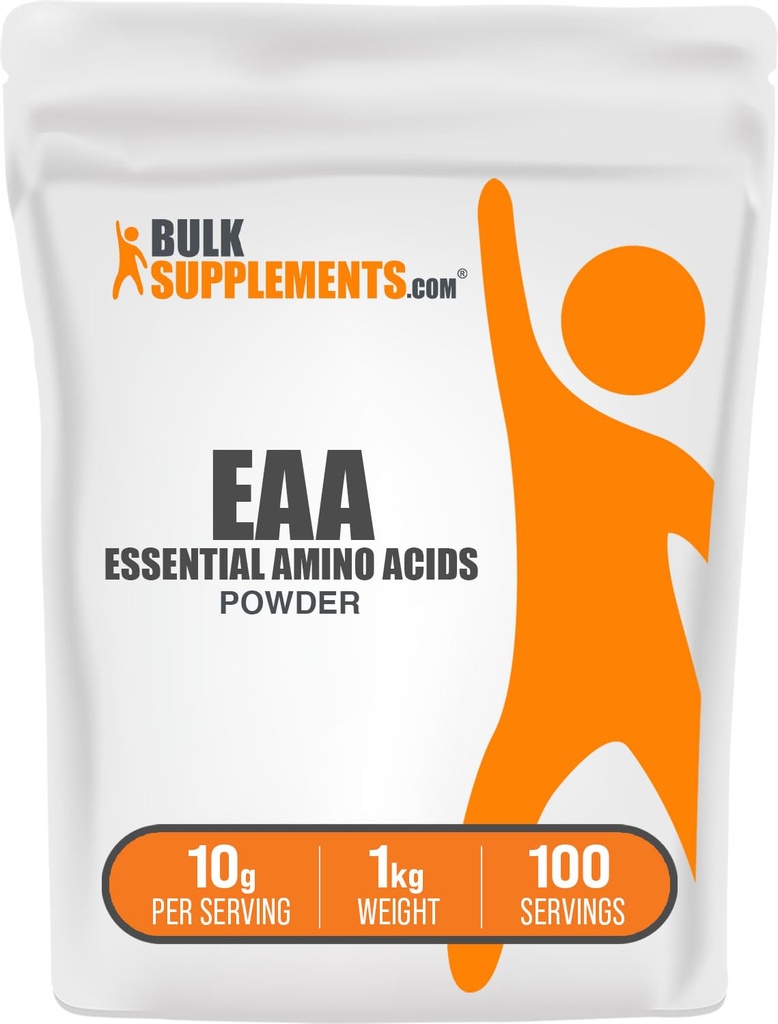 BulkSupplements.com エッセンシャルアミノ酸パウダー - エッセンシャルアミノ酸サプリメント、 EAAパウダー - Unflavored&グルテンフリー、給餌ごとに10g、1kg(2.2ポンド)(パッケージ1)