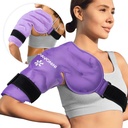 KingPavonini Shoulder Ice Pack Rotator Cuff Cold Therapy, Reusable Gel Ice Pack for Shoulder Injuries, Pain Relief, Swelling, Shoulders Surgery, Tendonitis, Bursitis, Purple, Medium Size