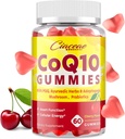 PQQ - 400 MG Coenzyme Q10の高い効力のCoQ10のグミー、Ayurvedicハーブ、心のための適応性のきのこのブレンド及びプロバイオティクス、頭脳、エネルギー、免除、チェリーの味、60のビーガンのグミーと高められる