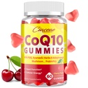 PQQ - 400 MG Coenzyme Q10の高い効力のCoQ10のグミー、Ayurvedicハーブ、心のための適応性のきのこのブレンド及びプロバイオティクス、頭脳、エネルギー、免除、チェリーの味、60のビーガンのグミーと高められる