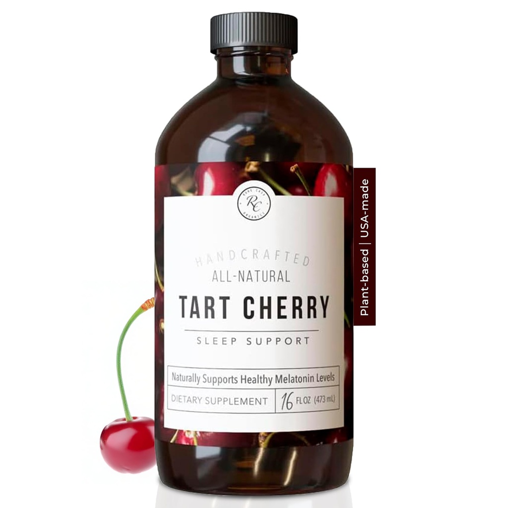 Rowe Casa Organics Tart Cherry Organic Sleep Support with Valerian Rootは、睡眠サイクルの規制と筋肉の回復をサポートします(16 Fl Ounces)