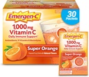 毎日の免疫サポートカフェインのためのEmergen-C 1000mgビタミンCの粉は亜鉛およびマンガン、Bのビタミンおよび電解物、極度のオレンジ味- 30の計算とビタミンCの補足します