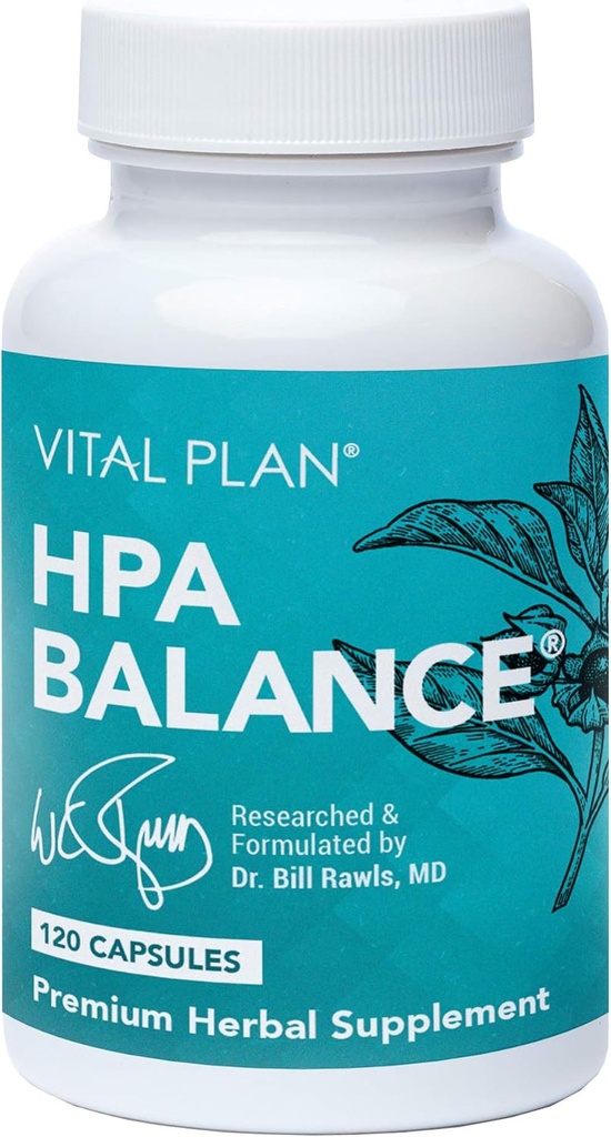 Vital Plan HPA Balance Adrenal Supplement by Dr. Bill Rawls - Adrenal, Mood & Hormone Support for Women & Men w/Sensoril® Ashwagandha, Relora & L-Theanine