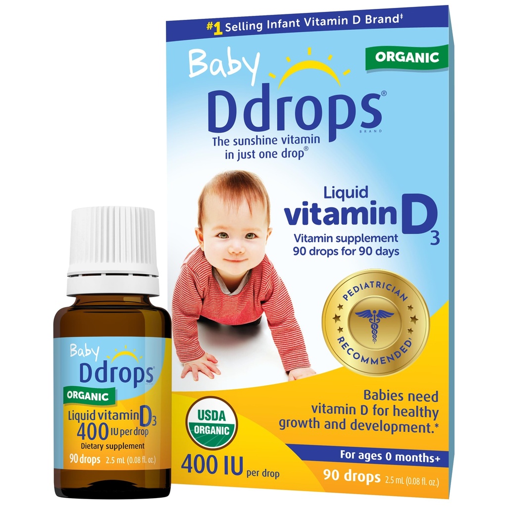 Ddrops Baby 400 IU、ビタミンD、90は2.5mL (0.08 Fl. Oz (1のパッケージ)を落とします