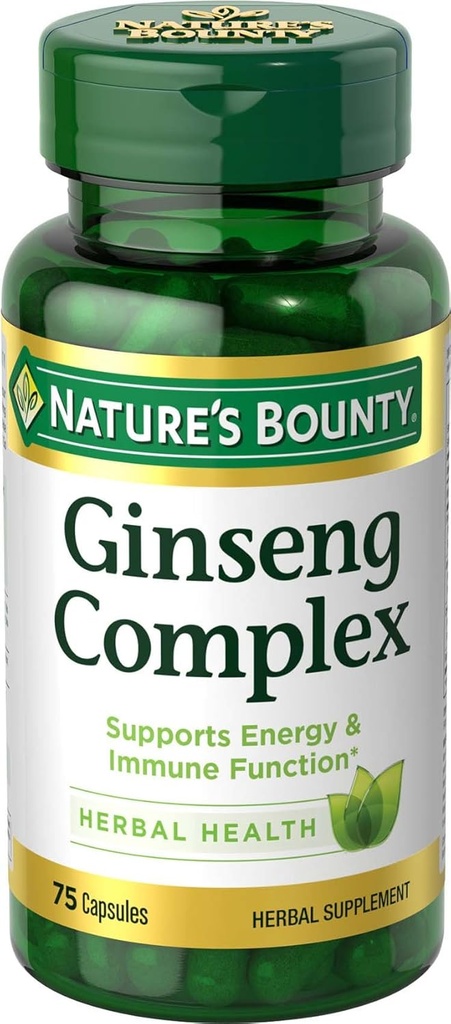 Nature's BountyによるGinseng、Ginsengの複雑なカプセルはVitality及び免除機能、75カプセルを支えます