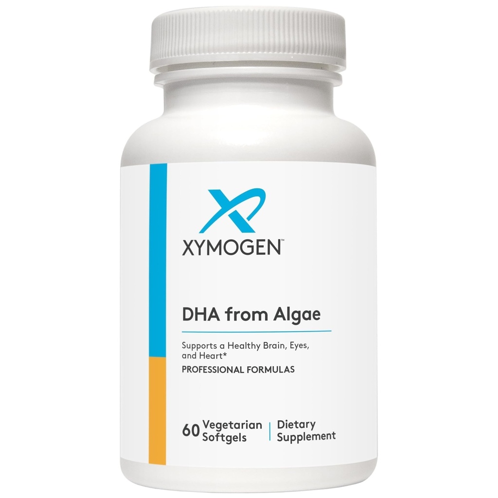 AlgaeのXYMOGEN DHA - DHA Omega-3サプリメント - 脳、目、心+免疫の健康をサポート(60 Softgels)