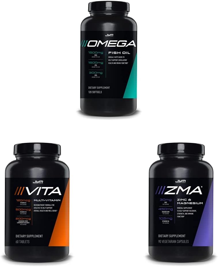 JYMの補足の科学オメガJYMの魚油+ Vita JYMのスポーツのMultivitamin及びミネラル サポートZMA