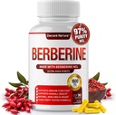 Berberineの補足1800mg -人の女性90のカプセルのための優れたBerberine HCl 97%の高い純度、サポート免疫システム、高い効力の塩酸塩及びエキス、活動化AMPK及びGLP-1、非GMOのビーガン、