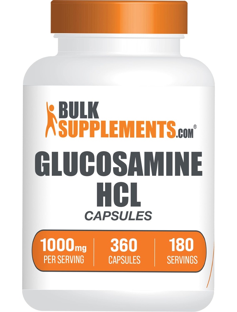 BulkSupplements.comグルコサミンHClカプセル - グルコサミンサプリメント、栄養補助食品 - グルテンフリー、サービングあたり2カプセル、360カウント(パッケージ1)