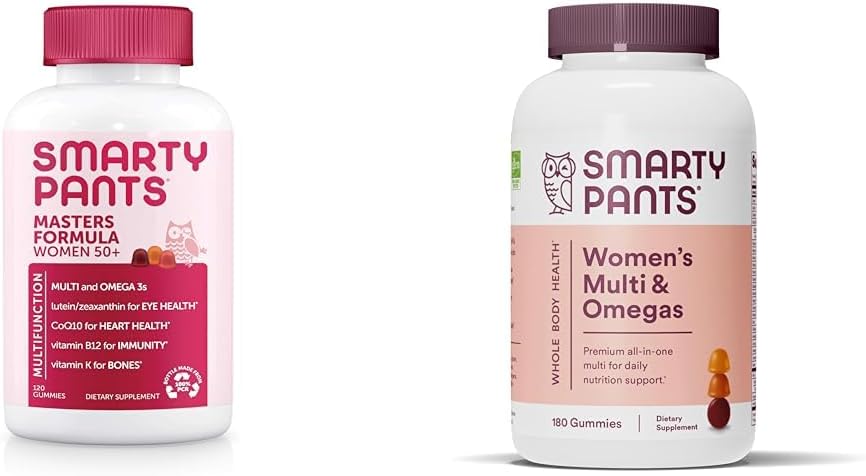 女性のためのSmartyPants Gummy Multivitamin 50以上:オメガ3の魚油(EPA/DHA)、Methylfolate及び女性のMultivitamin Gummies:オメガ3の魚油(EPA/DHA)、Methylfolate、CoQ10