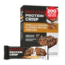 MUSASHIの蛋白質のCrisp棒、20g蛋白質、4gの合計の砂糖、バニラ及びカラメル、ポストのワークアウトおよび軽食は行きます、2.1oz (60g)棒の12パックを詰めます