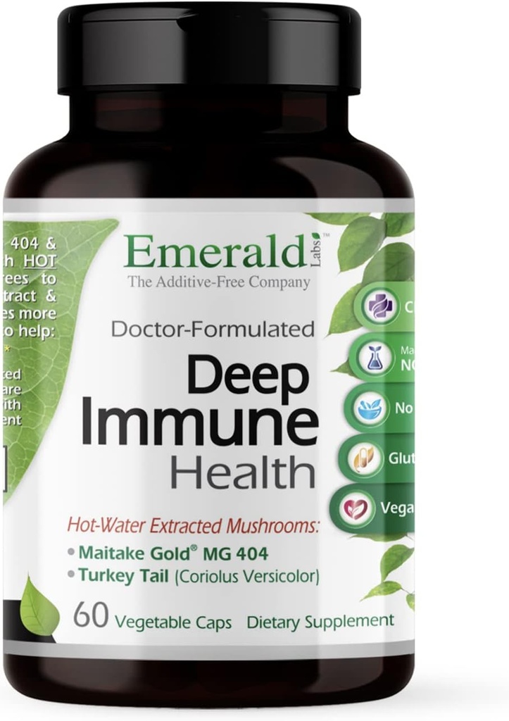 EMERALD LABS の深い免疫の健康 - Maitake の金のきのこ、Meriva のターメリック及び Astragalus のエキスとの免疫サポート補足 - 60 の野菜カプセル(30 日の供給)