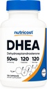 Nutricost DHEA 50mg, 120 Capsules - Gluten Free, Soy Free, Non-GMO, Supplement