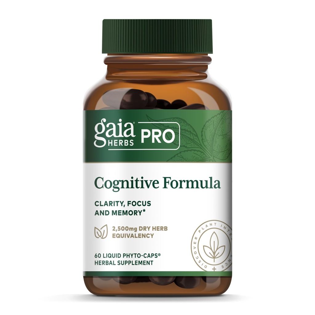 GAIA HERBS PRO 認知式 - 脳の健康と血流サポートサプリメント* - 循環サポートサプリメント* Fo-TI Root、Ginkgo リーフ、およびGotu Kolaリーフ - 60液体フィトキャップ(30のサービング)
