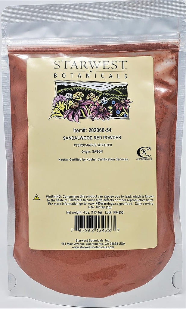 星西の植物の赤いSandalwoodの粉、4つのOunces