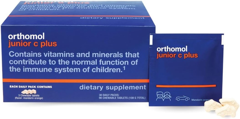 Orthomolの免疫のジュニアCのプラス、子供のMultivitaminのタンジェリンの味、30日の供給