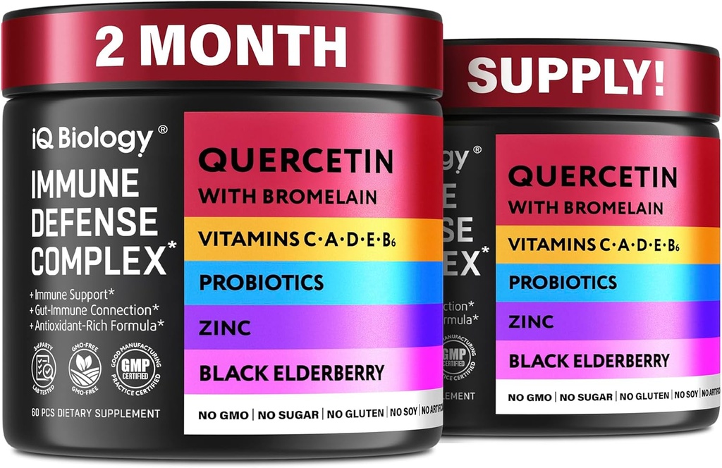 Bromelainとケルセチン - 免疫サポートのためのプレミアムケルセチンBromelainカプセル* - Bromelainケルセチンサプリメント - 非GMOケルセチン - 2パック(120カプセル)