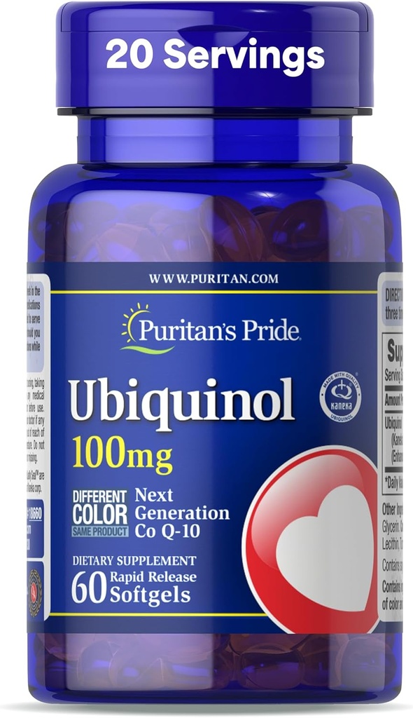 Puritan's Pride Ubiquinol 100 mg Cardiovascular Health 60 Rapid Release Softgels