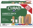 CURADは包帯のバラエティ パック、抗菌、防水、せん断、プラスチック、ヘビーデューティ&フレックスファブリックを含む300の計算、6つのスタイルを分類しましたり、スクレープ、カット&バーン、乳液フリーを保護します