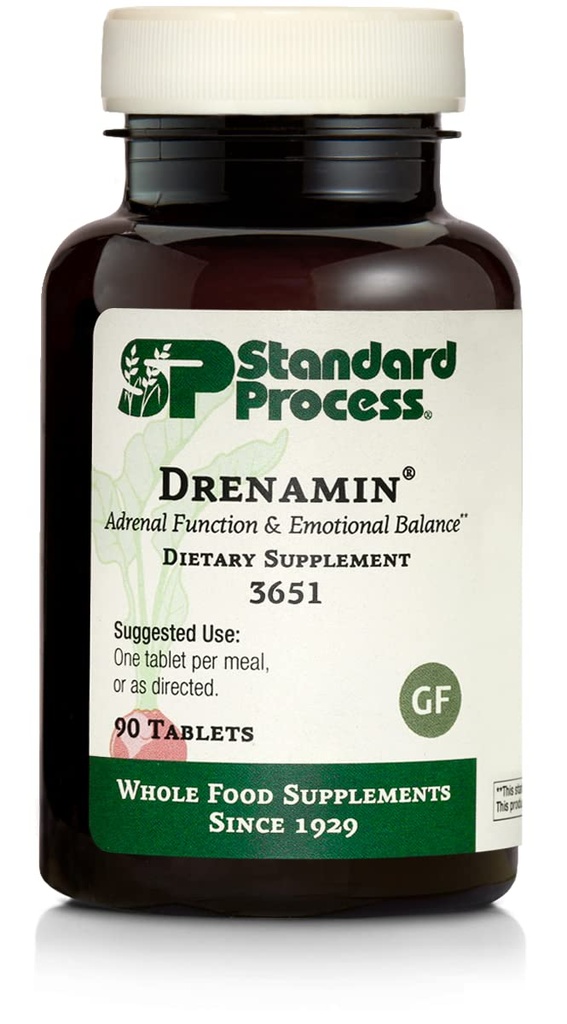 標準的なプロセスDrenamin - 健康なストレスの応答のための副腎機能補足 - 健康なエネルギーの生産及びMetabolismを支えて下さい-グルテンフリー、非酪農場及び非大豆- 90のタブレット(90のサービング)