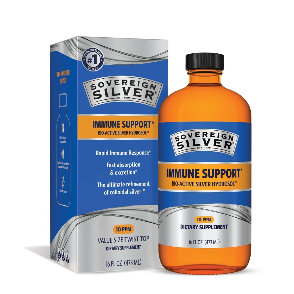 Sovereignの銀の免疫サポートのための生物活動的な銀のHydrosol - コロイド銀の液体-10 ppm、16oz (473mL) - 値サイズ