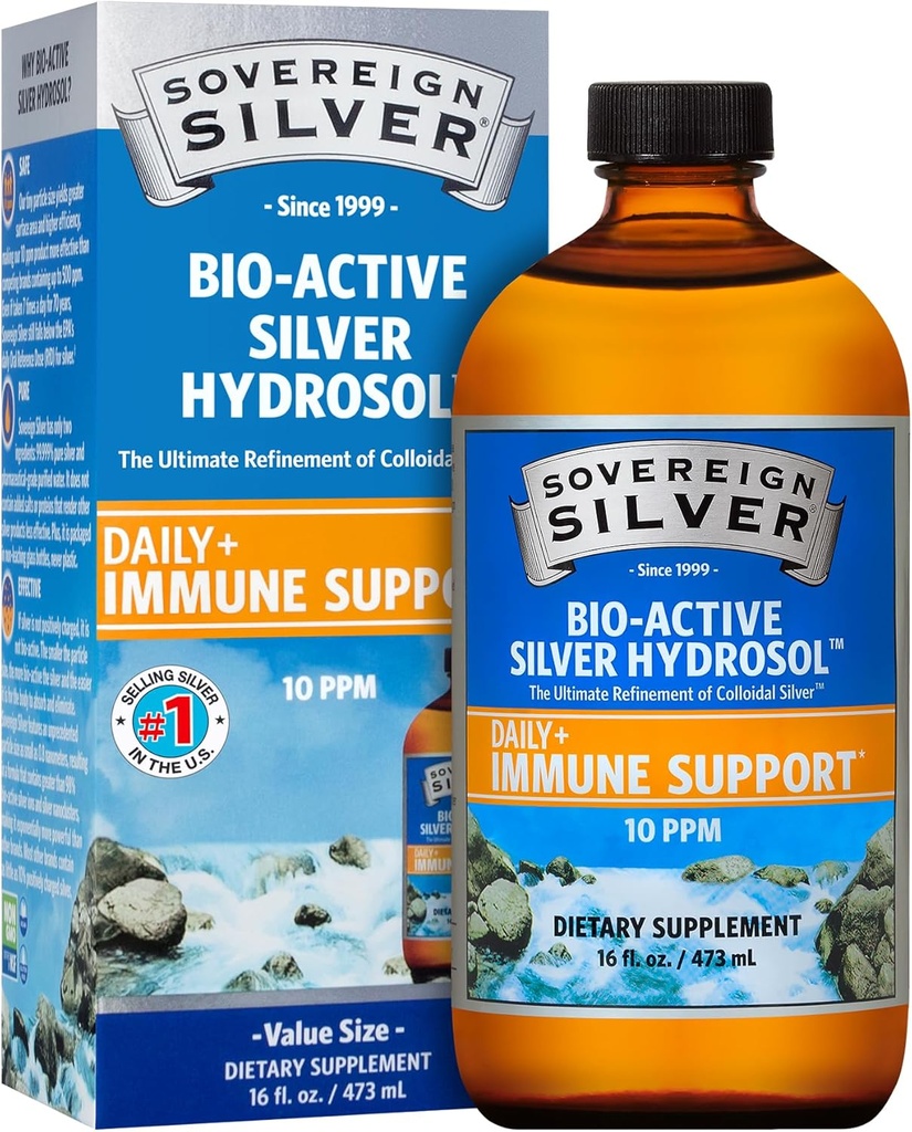 Sovereignの銀の免疫サポートのための生物活動的な銀のHydrosol - コロイド銀の液体-10 ppm、16oz (473mL) - 値サイズ