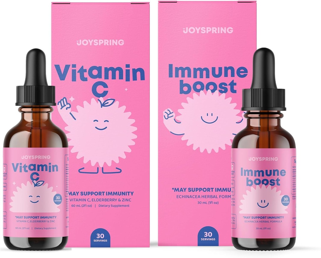 JoySpring Immune and Vitamin C Drops for Kids