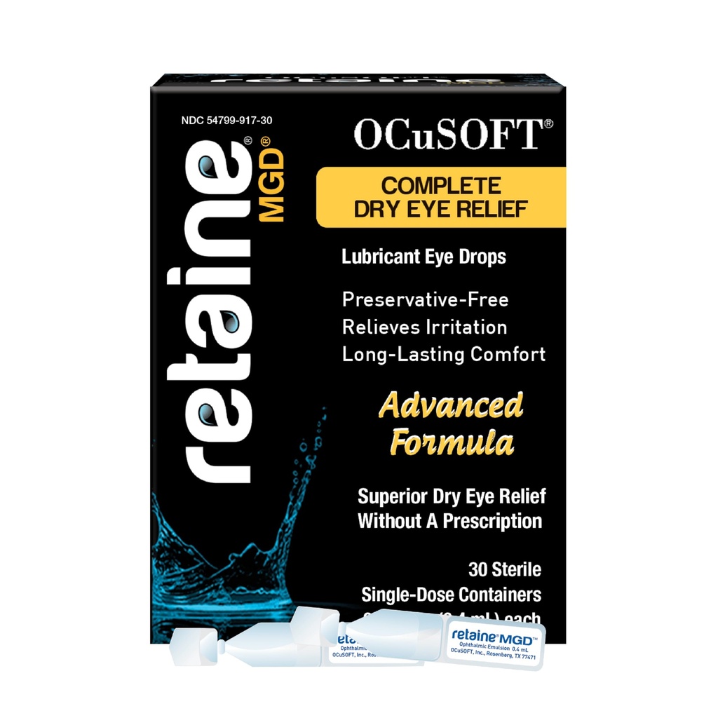 OCuSOFT は MGD の Ophthalmic の乳剤 - 完全な乾燥した目の救助 - Soothes の赤及び Irritated の目- 30 の計算の防腐剤なしの単一使用容器- 0.01 Fl Oz