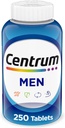 Centrum Multivitamin for Men, Multivitamin/Multimineral Supplement with Vitamin D3, B Vitamins and Antioxidants, Gluten Free, Non-GMO Ingredients - 250 Count