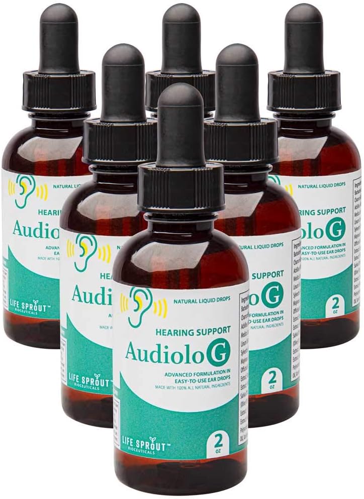 Audiolo-gナチュラルイヤードロップ - 新しい逆聴損失フォーミュラ - シニア、大人、子供のための有機エキス&エッセンシャルオイルのホメオパシーブレンド