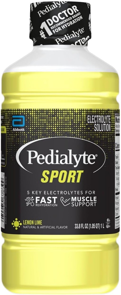 Pedialyteのスポーツの電解液の解決 | 筋肉サポートのための5つの主電解質 | 前にのための速い水和、及び練習の後 | レモンライム、1リットル