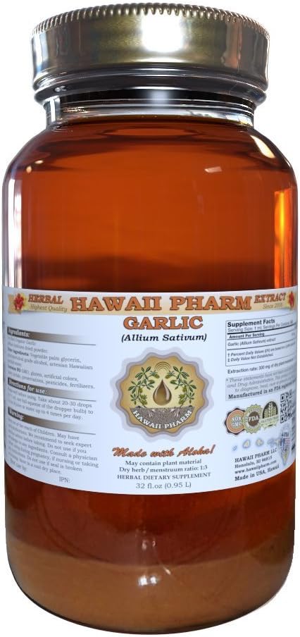 Hawaii Pharm Garlic (Allium sativum) Liquid Extract 32 Oz