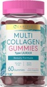 Carlyle Collagen Gummies | 60 Count | Multi Collagen Complex | Beauty Formula Supplement | Mixed Berry Flavor | Non-GMO, Gluten Free