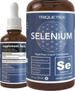 Selenium - 200 mcg、Selenomethionine フォーム、300 サービング - ビーガン、ガラス ボトル、イーストフリー - 皮下液体コンセントレート - 酸化防止剤、免疫をサポート、甲状腺の健康(2 oz)。