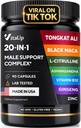 Astragalusと男性20のためのTongkatアリ - 米国は黒のマカルート、L-アルギニン、Ginseng、Calcium、正常な強さ及び耐久性サポートのためのAstragalusのコンプレックスを作りました- 90の帽子