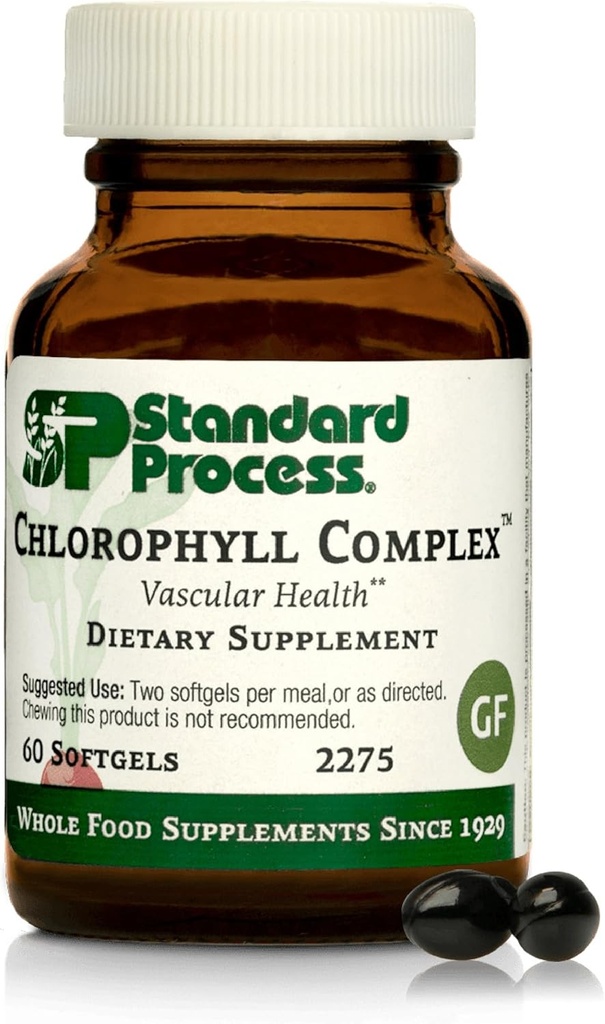 標準的なプロセスInc.のChlorophyllのコンプレックス-免疫サポート、酸化防止活動、ビタミンA、ヒマワリLecithin、Buckwheat、スペインのMosとの皮の健康そして毛の健康サポート- 60のSoftgels