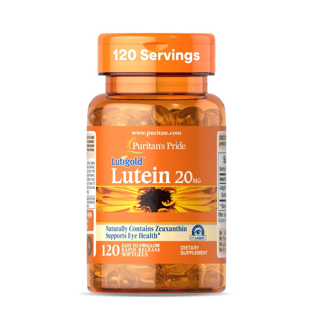 Puritan's Pride Premium LutigoldTM ルテインカロテノイド20mg、Zeaxanthin for Men and Women、Eye Healthサポートの栄養補助食品、8ヶ月の供給、120対スワロSoftgels