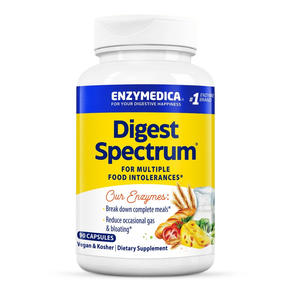 Enzymedica のダイジェストのスペクトラム、女性および人のための高度の消化器系酵素、サポート消化および多数の食糧不耐性、ガスおよび膨脹の救助のための速い行為の方式、90 のカプセル