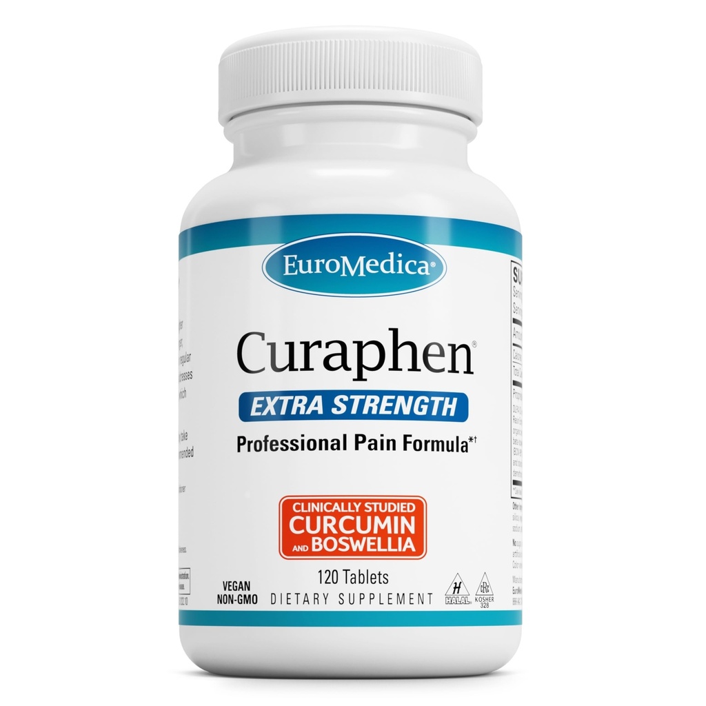 健康な循環サポートのためのEuroMedica Curaphenの余分強さ-クルクミン及びボスウェリアの補足-接合箇所、筋肉健康及びendorphinの生産を支えるTurmericの補足- 120のタブレット