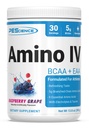 PEScience Amino IV BCAA & EAAパウダー, エッセンシャル アミノ酸, タウリン, エッセンシャル アミノ酸, 加水と筋肉の回復のための電解質, 男性と女性のための砂糖無料, ポストワークアウト - ラズベリーブドウ - 30 サービング