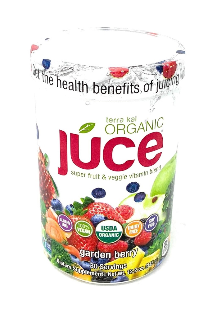Terra Kai Organics Juce Super Fruit and Veggie Blend Drink, 12.2-Ounce Garden Berry