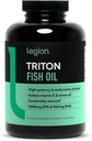 LEGIONのTritonの魚油のカプセル-最高の吸収、新鮮及び純度のためのビタミンE及びレモン オイルが付いている三重強さのオメガ3の必須の脂肪酸- 2400mg EPA及びDHAのサービング、30のSvgs