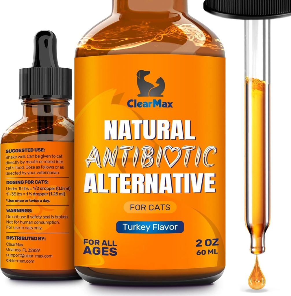 低下の猫のための抗生物質 - ラット呼吸感染症の治療:風邪、咳、およびアレルギー - トルコ風味の猫UTI治療 - 5月サポートヒップ&ジョイント - すべての年齢と繁殖のための適切な - 2 Oz