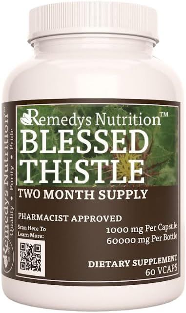 Remedyの栄養の祝福されたThistle | 1,000のmgの60のビーガン カプセルの草のサプリメント | 2か月の供給